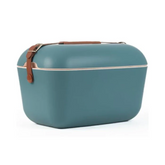 Cooler Retro 20l - Azul e Amarelo com Alça Marrom