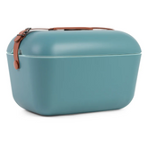 Cooler Retro 12l - Azul com Alça Marrom