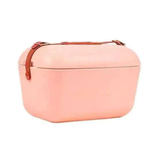 Cooler Retro 12l - Coral com Alça Marrom