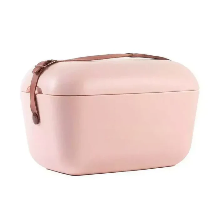 Cooler Retro 20l - Rosa Nude com Alça Marrom