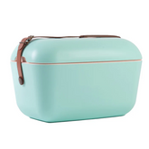 Cooler Retro 12l - Verde Água com Alça Marrom